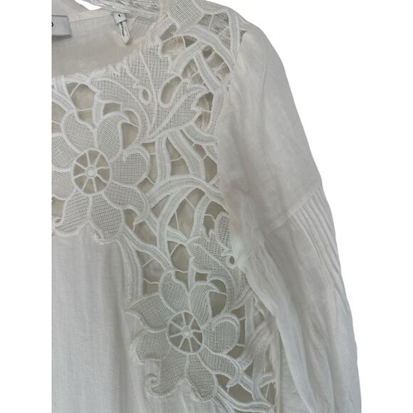 Sandro Paris Dress Basic White Floral Cutout Ethereal Elegance Angelcore Small - Picture 6 of 13